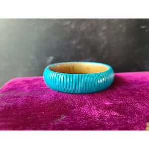 Vintage Aqua Enamel Stretchy Bracelet